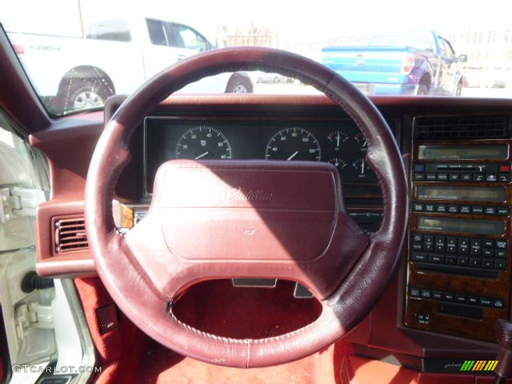 1993 Cadillac Allante Convertible Maroon Steering Wheel Photo #92854481