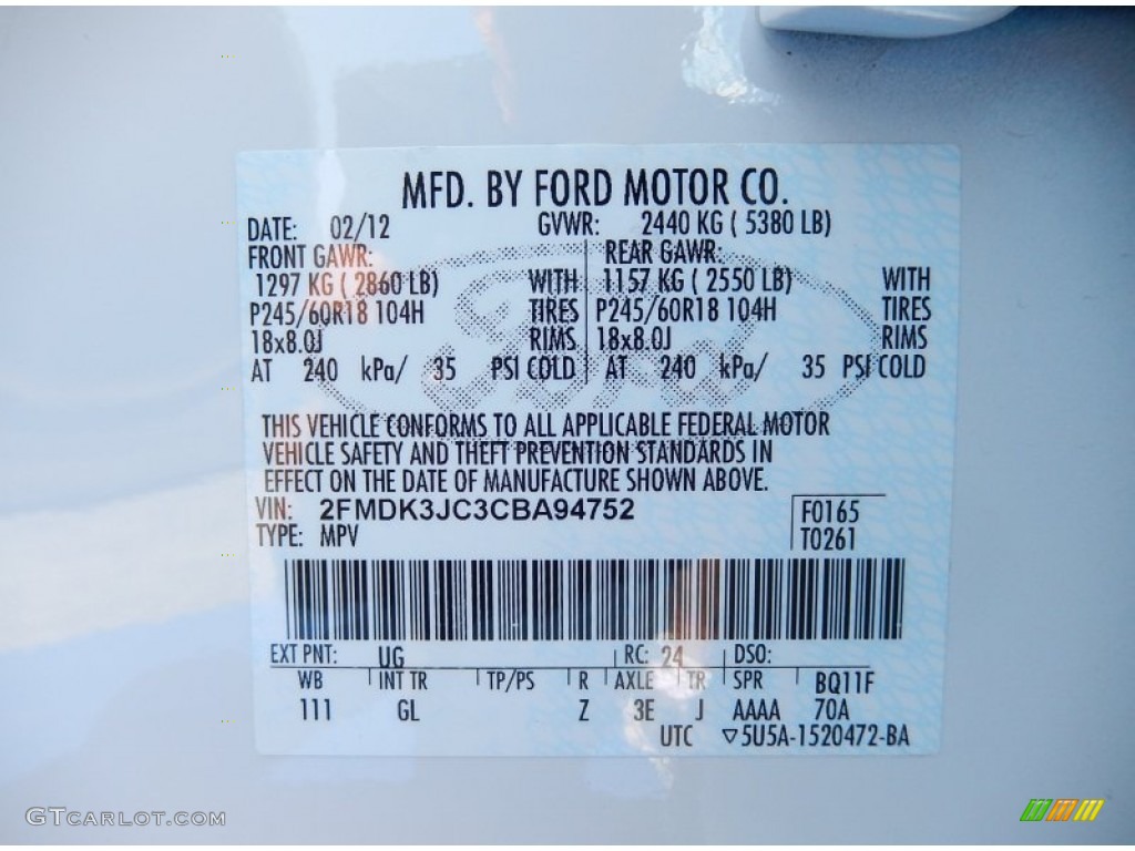 2012 Edge SEL - White Platinum Metallic Tri-Coat / Medium Light Stone photo #27