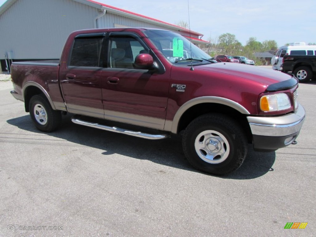 2003 F150 XLT SuperCrew 4x4 - Toreador Red Metallic / Medium Parchment Beige photo #7