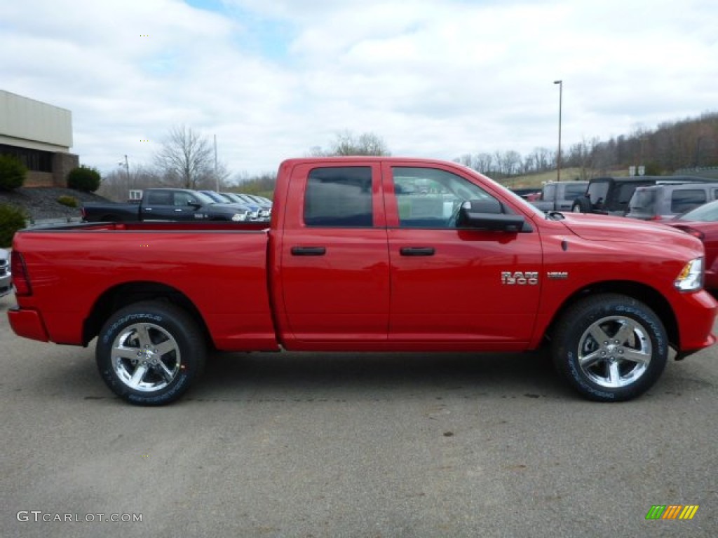 2014 1500 Express Quad Cab 4x4 - Flame Red / Black/Diesel Gray photo #7