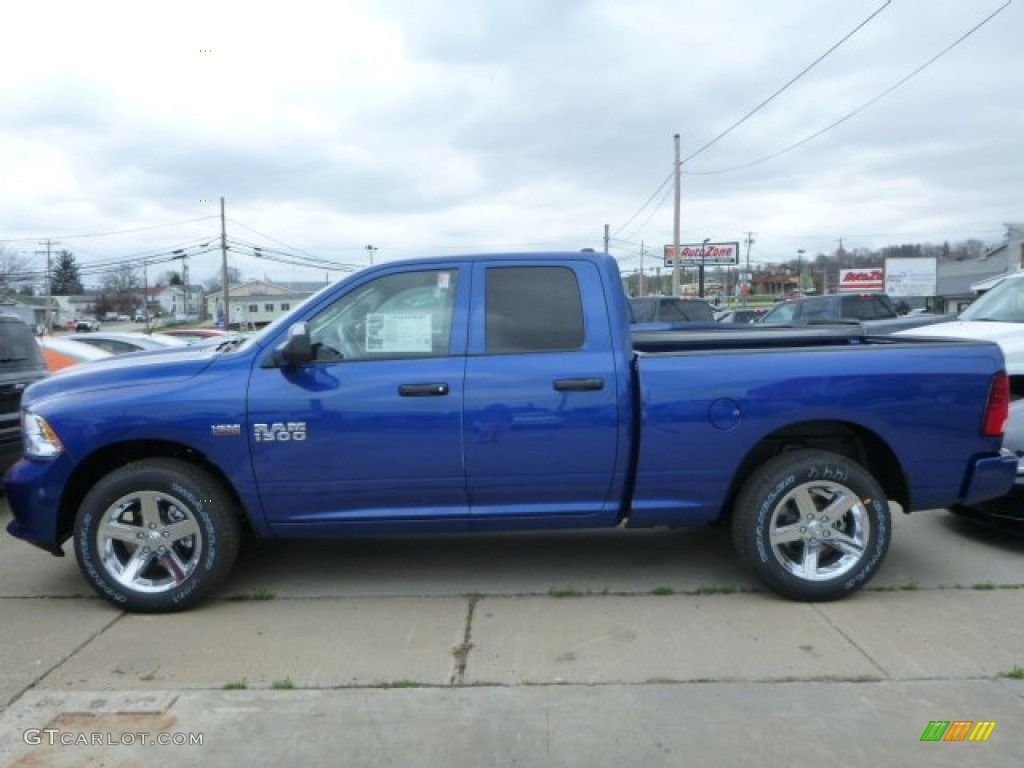 2014 1500 Express Quad Cab 4x4 - Blue Streak Pearl Coat / Black/Diesel Gray photo #2