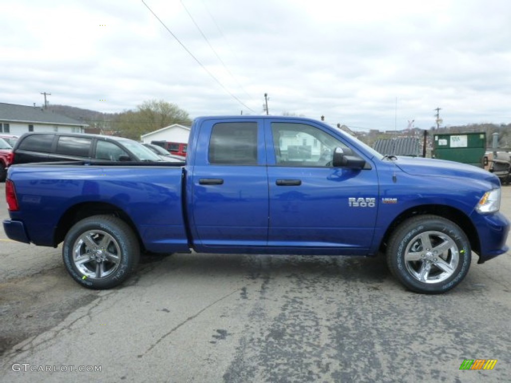 2014 1500 Express Quad Cab 4x4 - Blue Streak Pearl Coat / Black/Diesel Gray photo #7