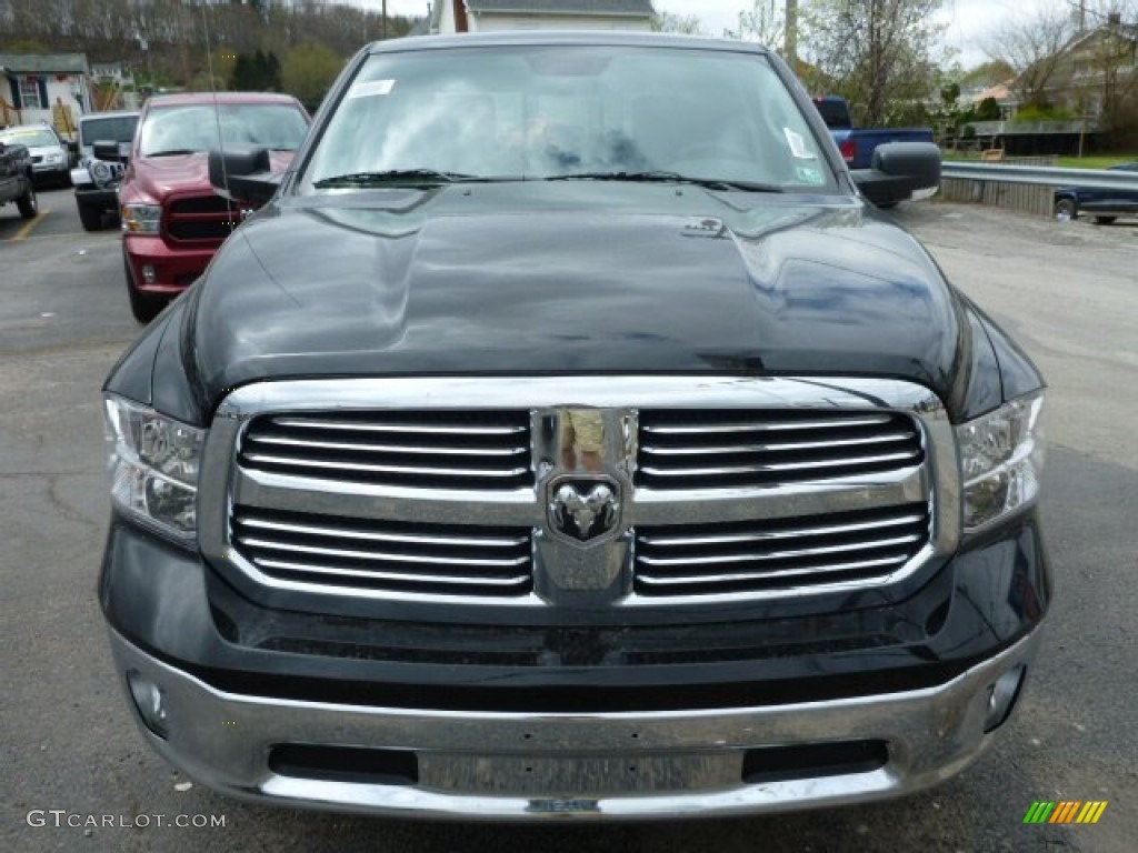 2014 1500 Big Horn Crew Cab 4x4 - Black / Canyon Brown/Light Frost Beige photo #9