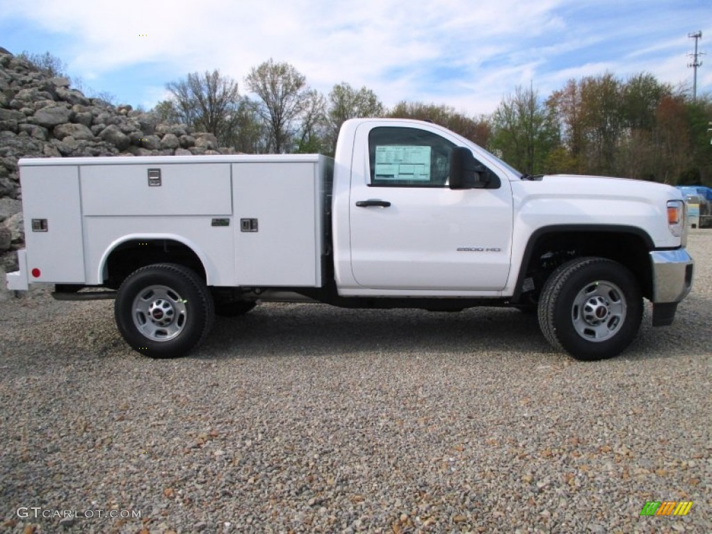 Summit White 2015 GMC Sierra 2500HD Regular Cab Utility Truck Exterior Photo #92880719