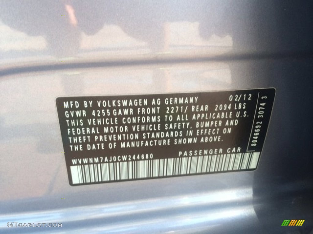 2012 Golf 4 Door TDI - Shark Blue Metallic / Titan Black photo #14