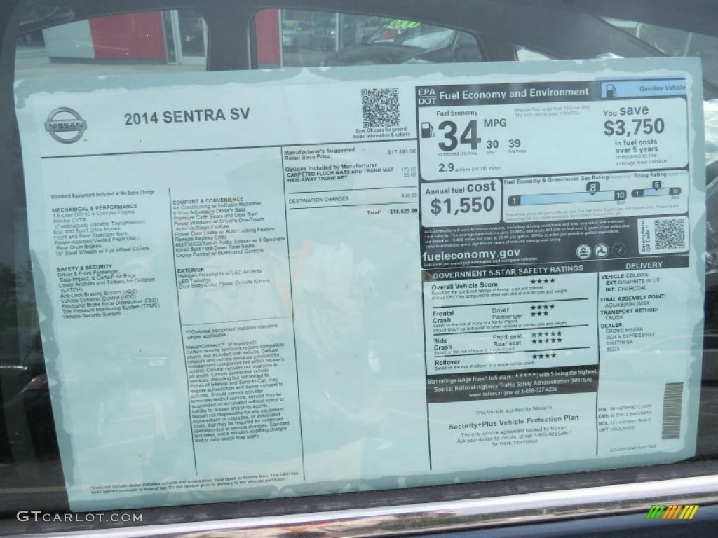 2014 Sentra SV - Graphite Blue / Charcoal photo #12