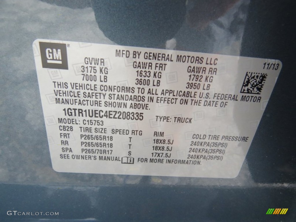 2014 GMC Sierra 1500 SLE Double Cab Info Tag Photo #92899352