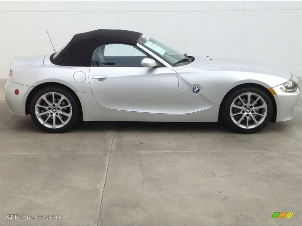 2006 Z4 3.0i Roadster - Titanium Silver Metallic / Black photo #2