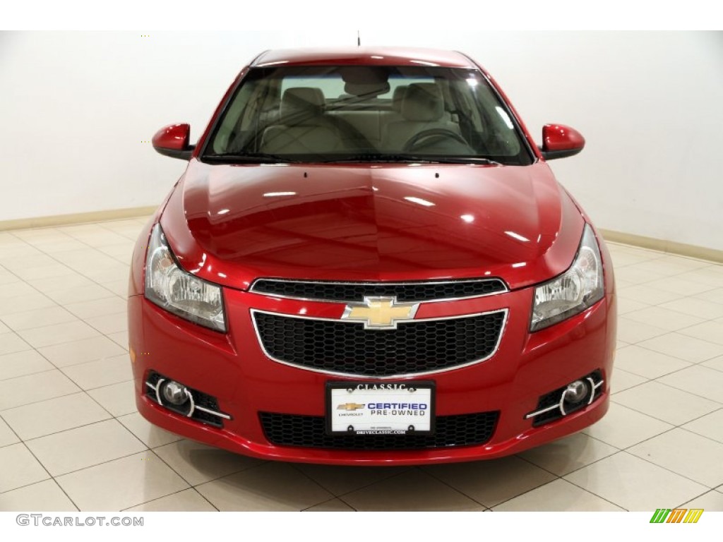 2012 Cruze LTZ - Crystal Red Metallic / Cocoa/Light Neutral photo #2