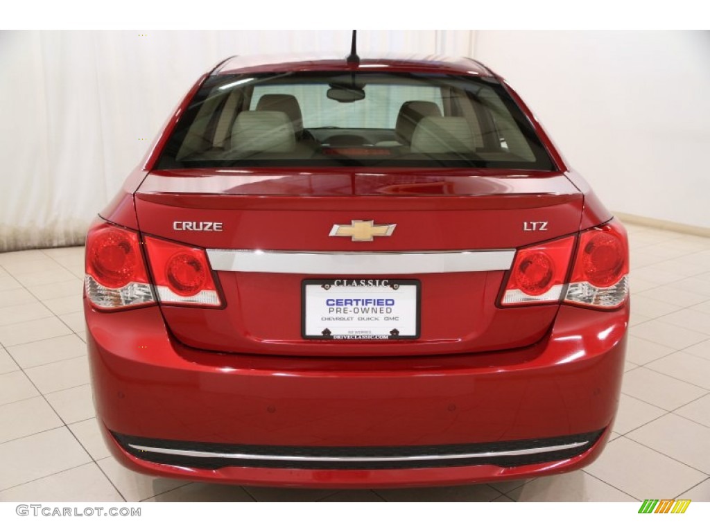 2012 Cruze LTZ - Crystal Red Metallic / Cocoa/Light Neutral photo #14