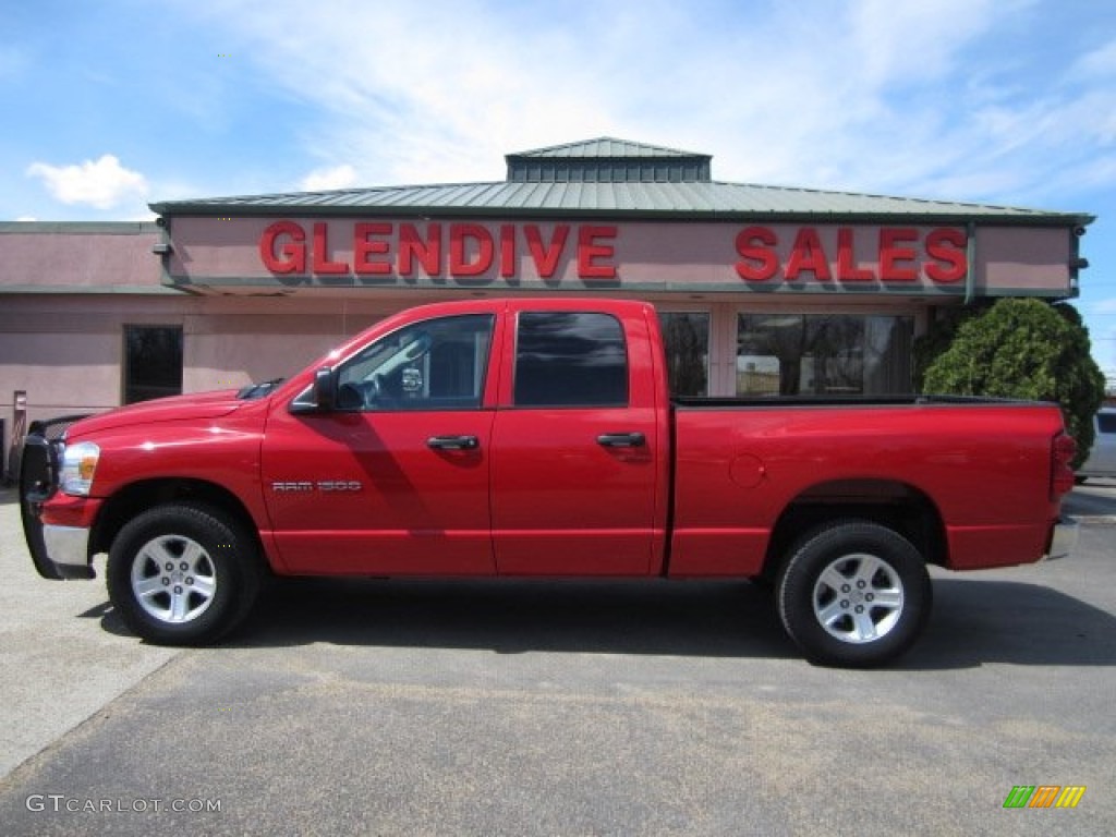 2007 Ram 1500 SLT Quad Cab 4x4 - Flame Red / Medium Slate Gray photo #16