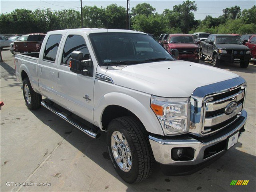 2015 F250 Super Duty Lariat Crew Cab 4x4 - White Platinum / Black photo #8