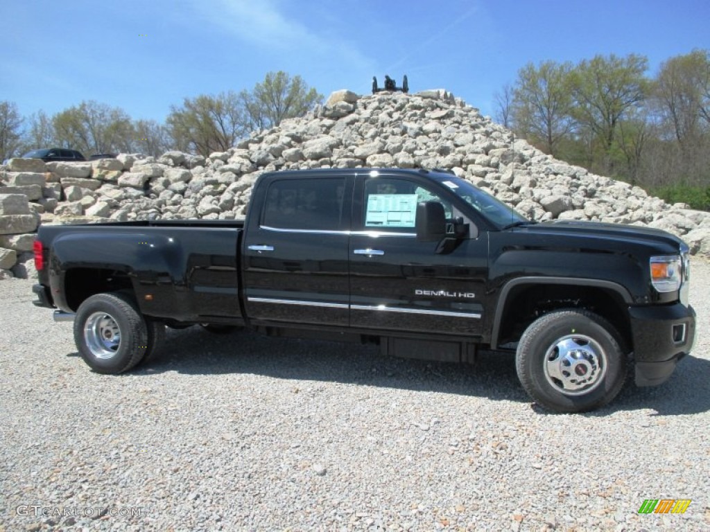 Onyx Black 2015 GMC Sierra 3500HD Denali Crew Cab 4x4 Dual Rear Wheel Exterior Photo #92920036
