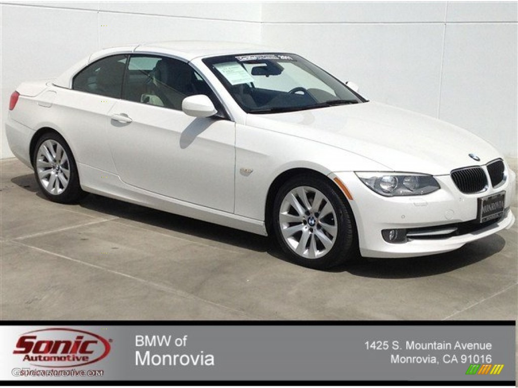 2011 3 Series 328i Convertible - Mineral White Metallic / Oyster/Black Dakota Leather photo #1