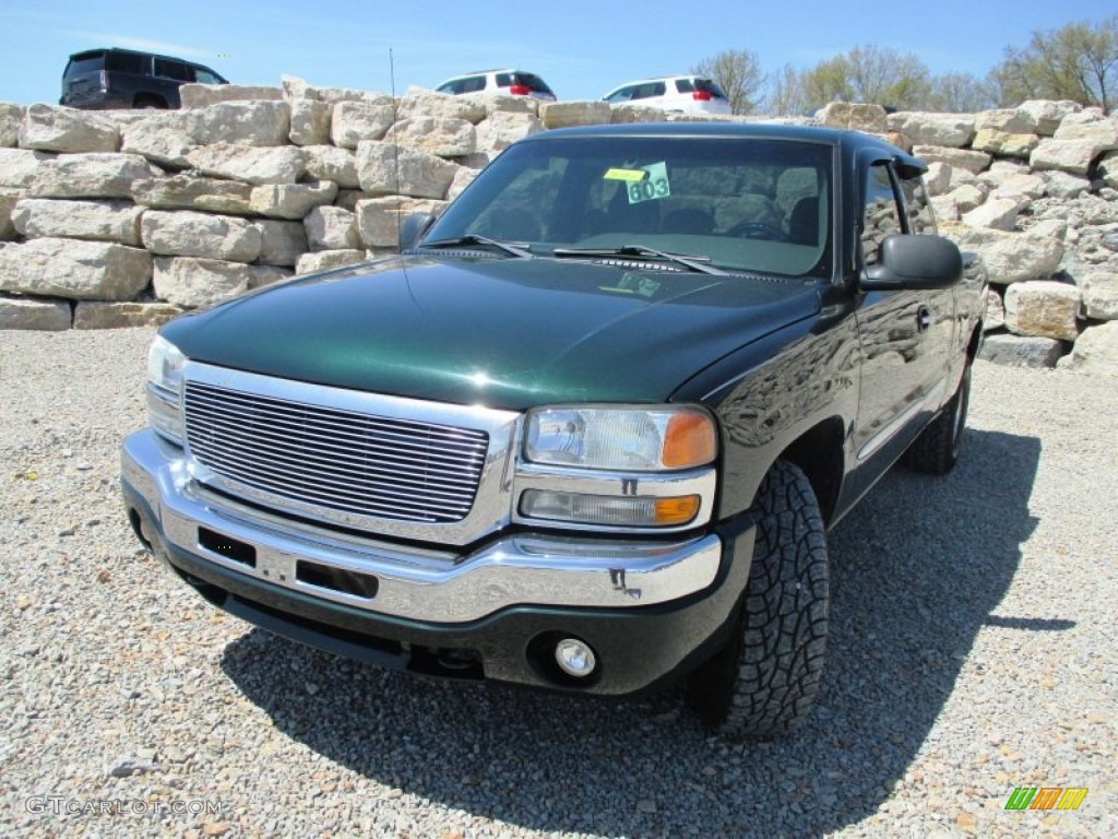 2003 Sierra 1500 SLE Extended Cab 4x4 - Polo Green Metallic / Dark Pewter photo #2