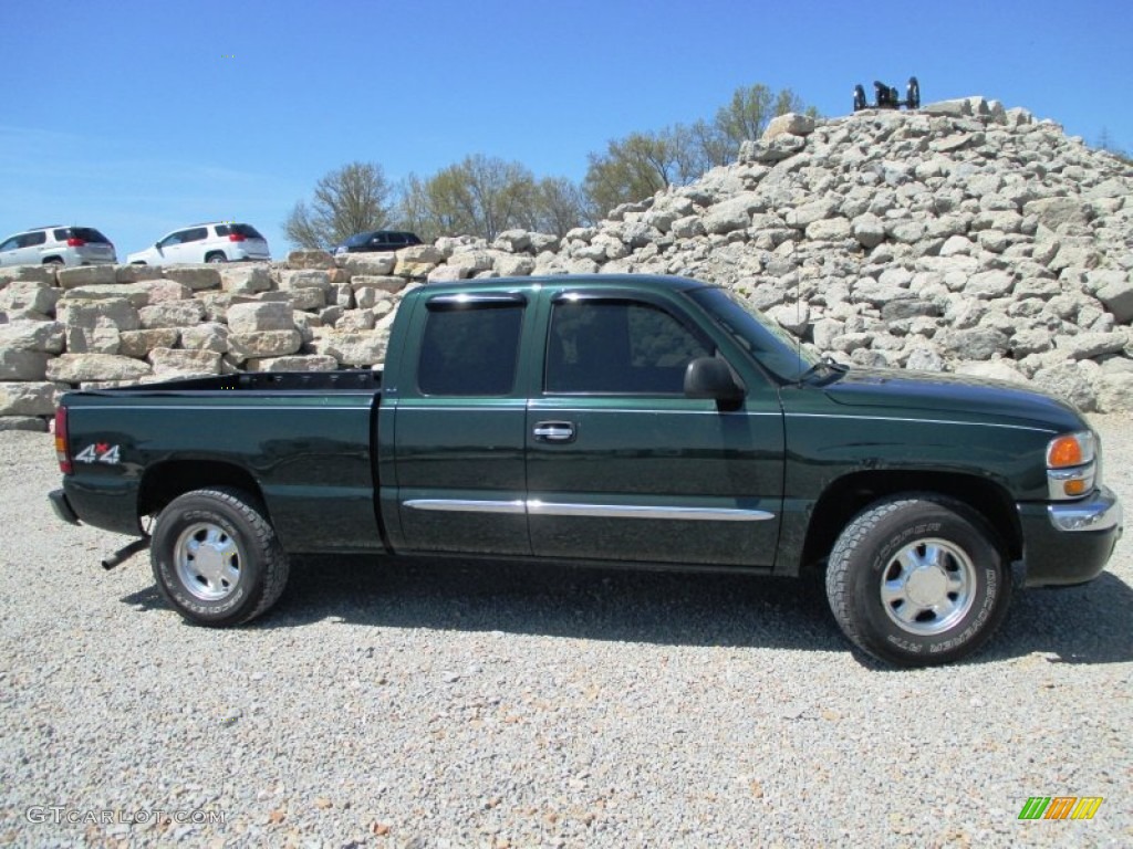 2003 Sierra 1500 SLE Extended Cab 4x4 - Polo Green Metallic / Dark Pewter photo #24