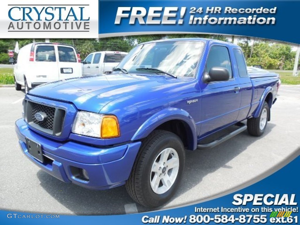 2005 Ranger Edge SuperCab - Sonic Blue Metallic / Medium Dark Flint photo #1