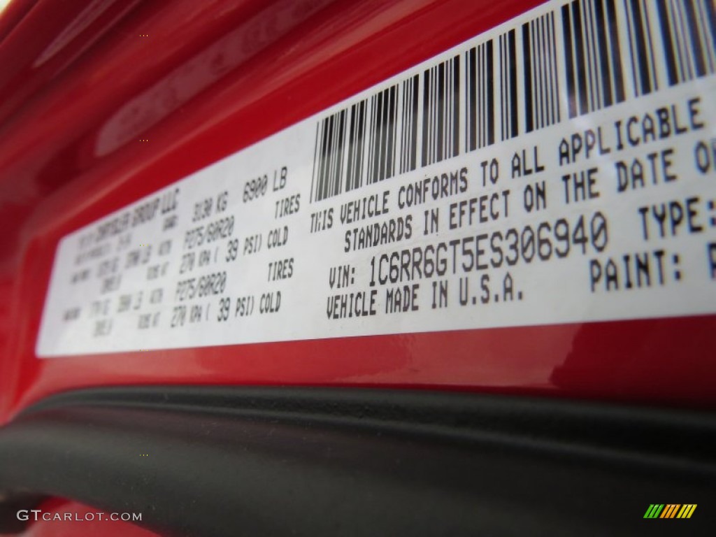 2014 1500 SLT Quad Cab - Flame Red / Black/Diesel Gray photo #10