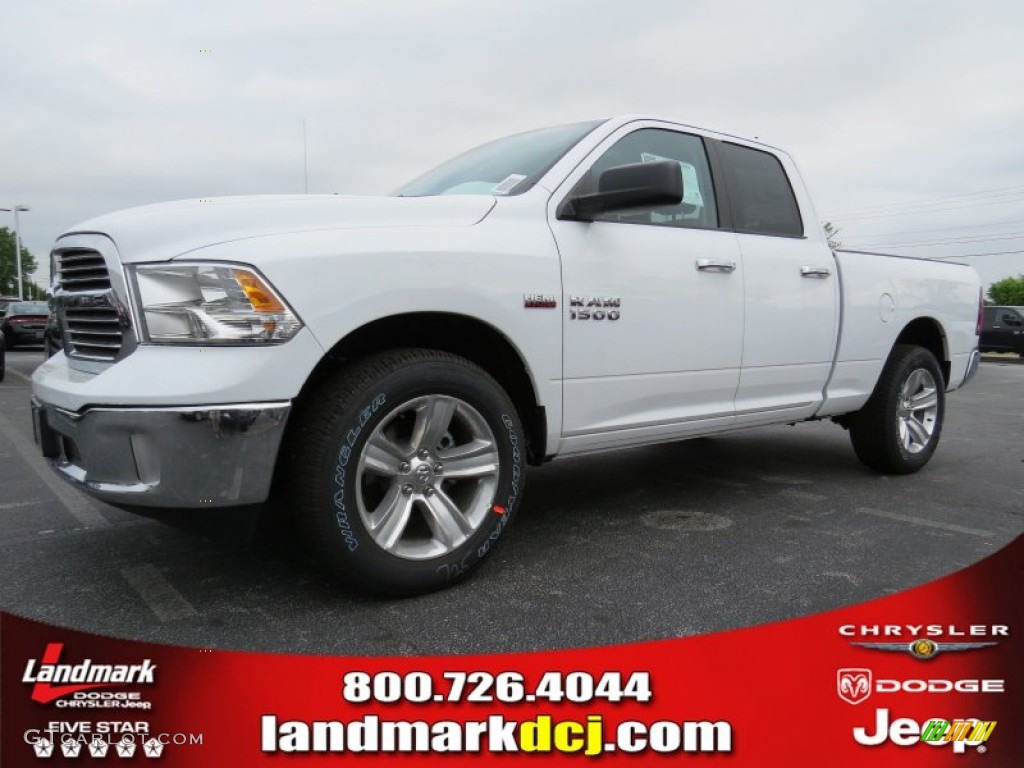 2014 1500 SLT Quad Cab - Bright White / Black/Diesel Gray photo #1