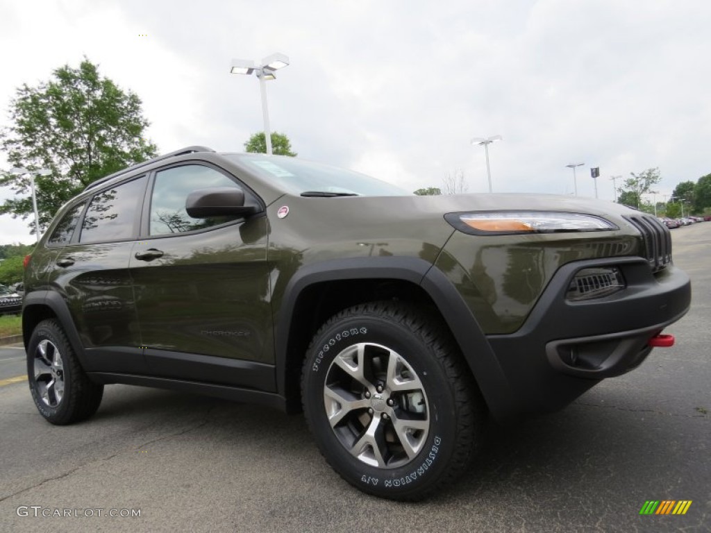 2014 Cherokee Trailhawk 4x4 - ECO Green Pearl / Morocco - Black photo #4