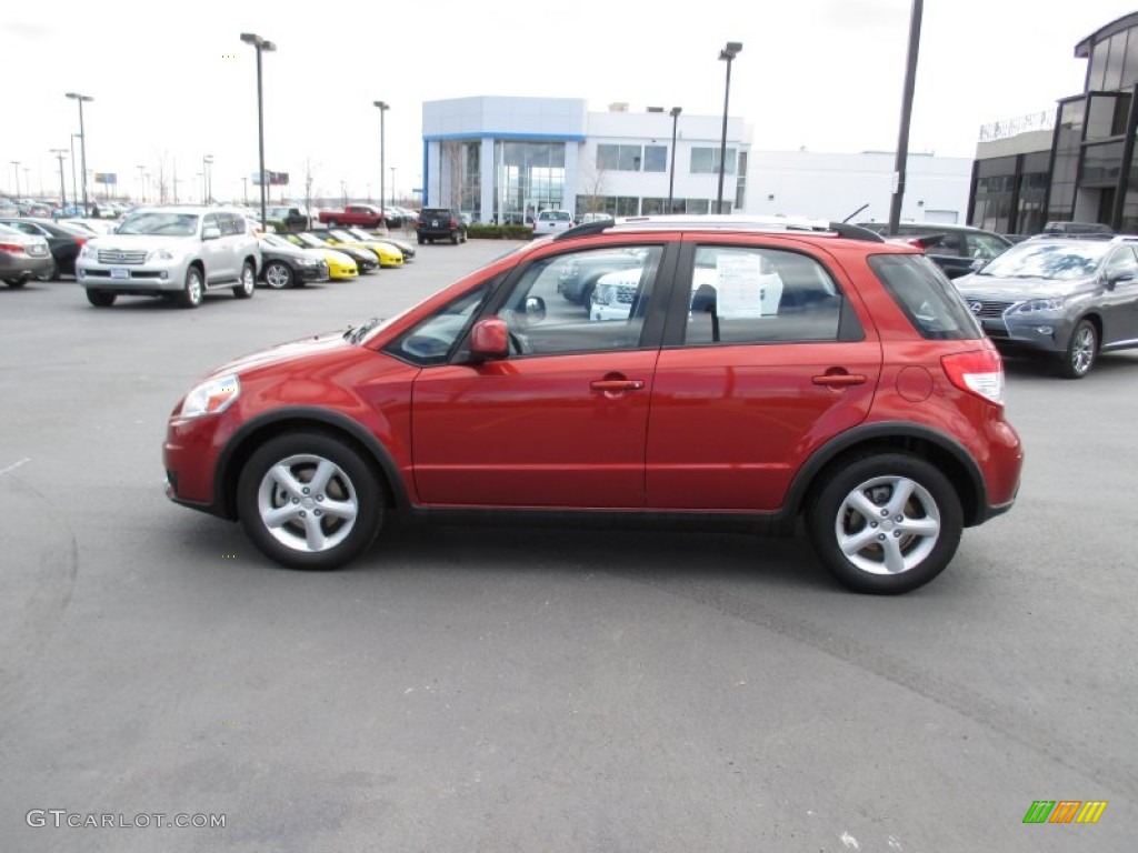 2008 SX4 Crossover Touring AWD - Cherry Red Metallic / Black photo #3