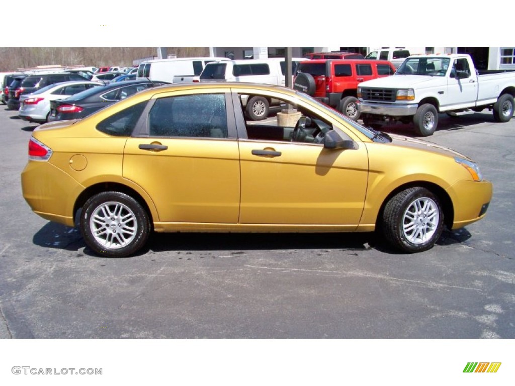 2009 Focus SE Sedan - Amber Gold Metallic / Charcoal Black photo #4