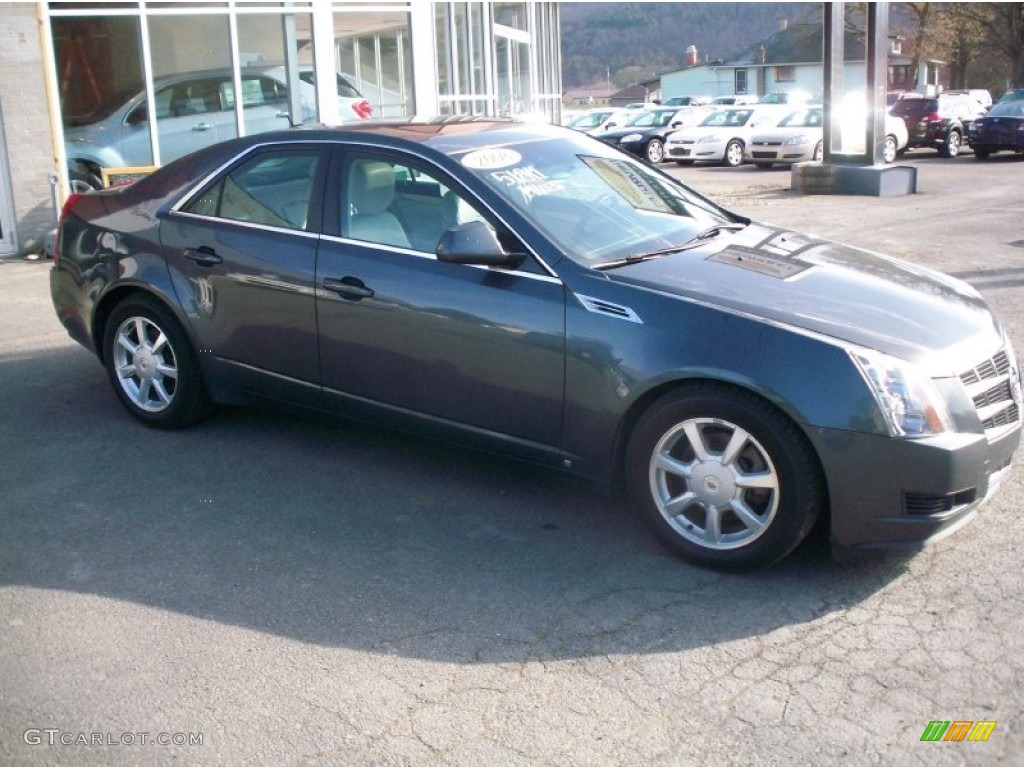 2008 CTS 4 AWD Sedan - Thunder Gray Chromaflair / Light Titanium/Ebony photo #2