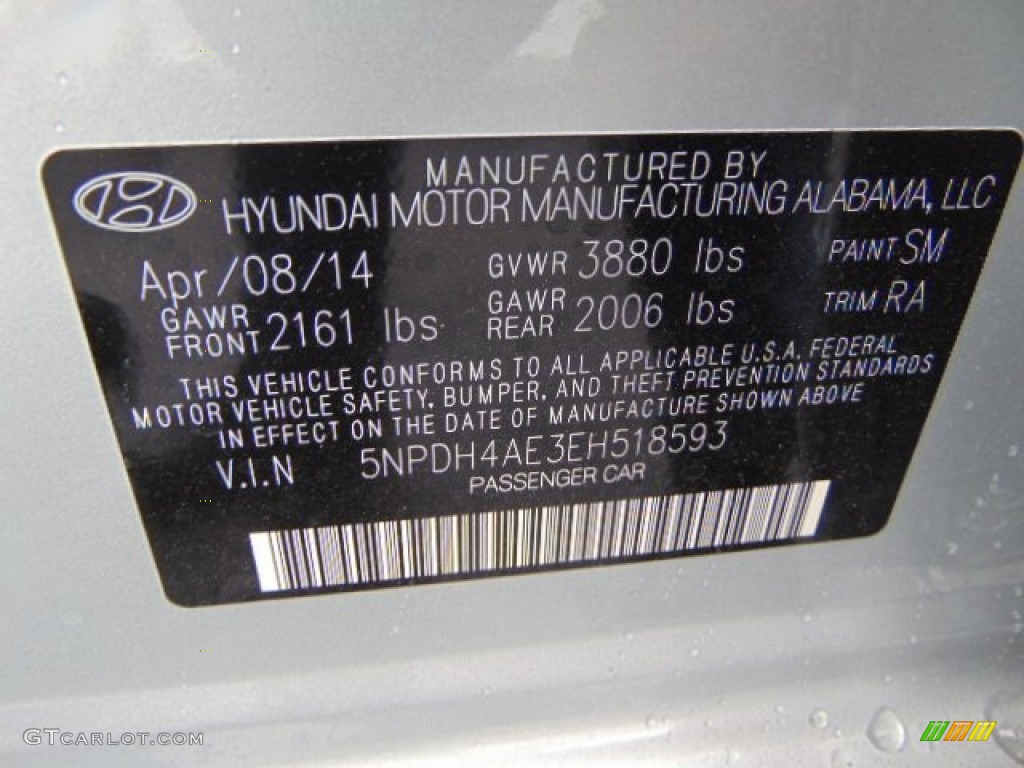 2014 Elantra SE Sedan - Silver / Gray photo #15