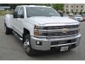 2015 Summit White Chevrolet Silverado 3500HD LTZ Crew Cab Dual Rear Wheel 4x4  photo #1