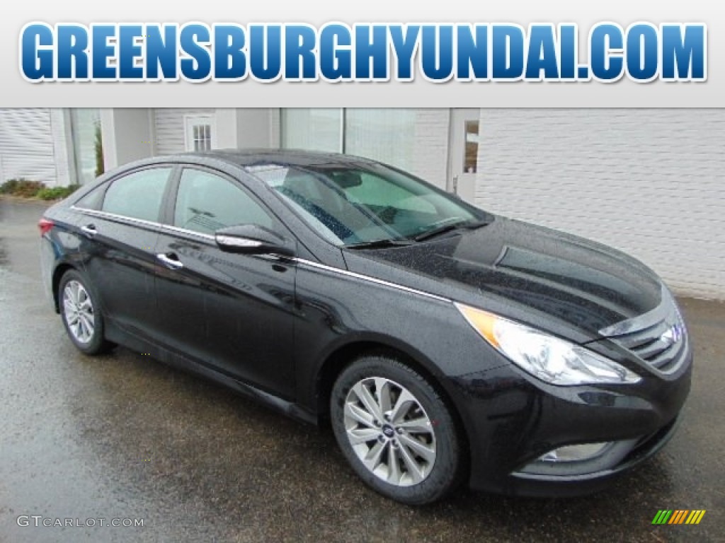 2014 Sonata Limited 2.0T - Phantom Black Metallic / Gray photo #1