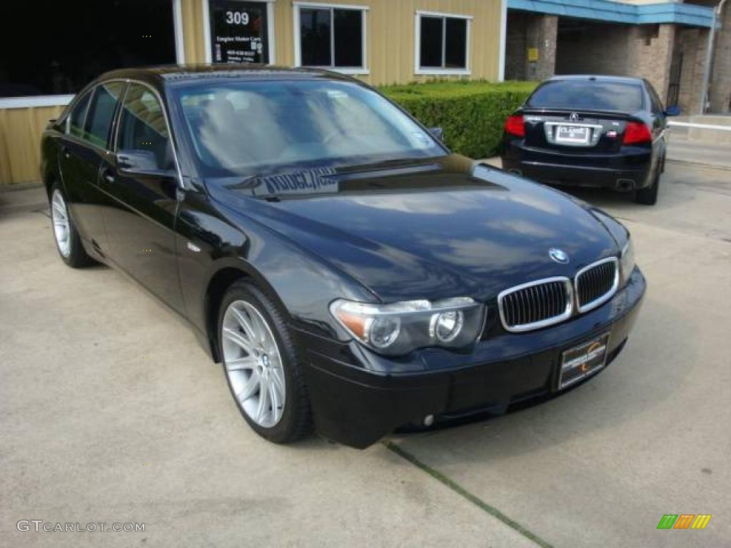 2003 7 Series 745i Sedan - Jet Black / Basalt Grey/Flannel Grey photo #2