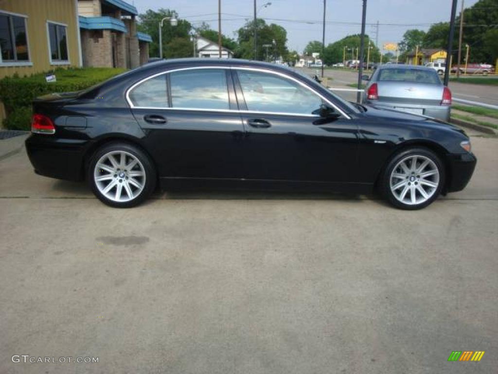 2003 7 Series 745i Sedan - Jet Black / Basalt Grey/Flannel Grey photo #3