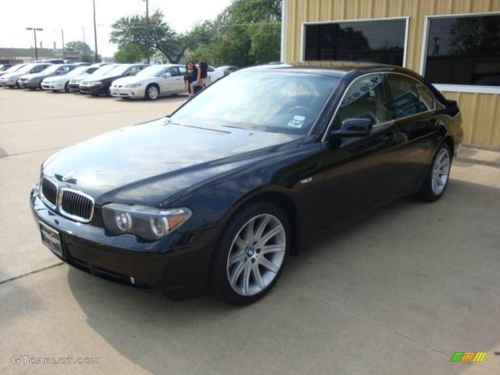 2003 7 Series 745i Sedan - Jet Black / Basalt Grey/Flannel Grey photo #8