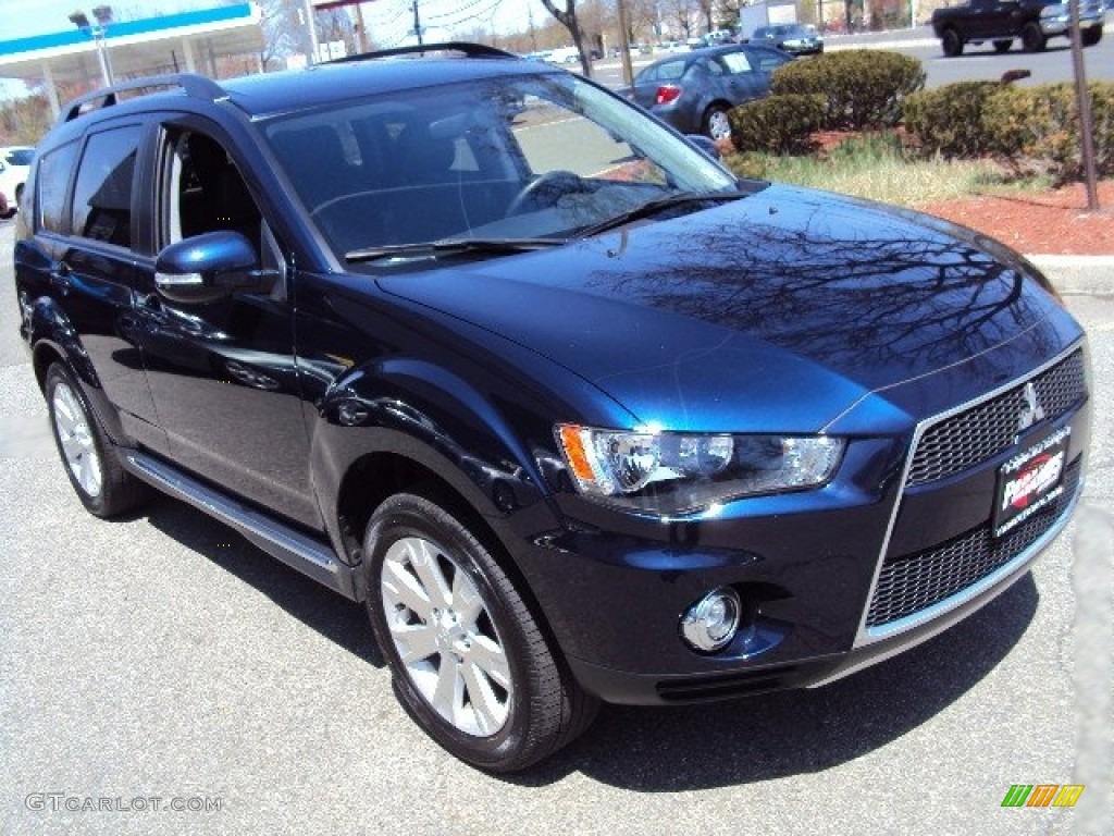 2012 Outlander SE AWD - Cosmic Blue Metallic / Black photo #2