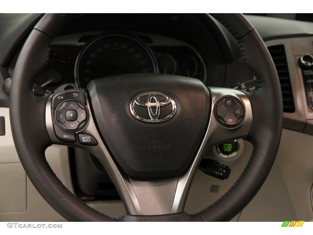 2013 Toyota Venza XLE Light Gray Steering Wheel Photo #92966589