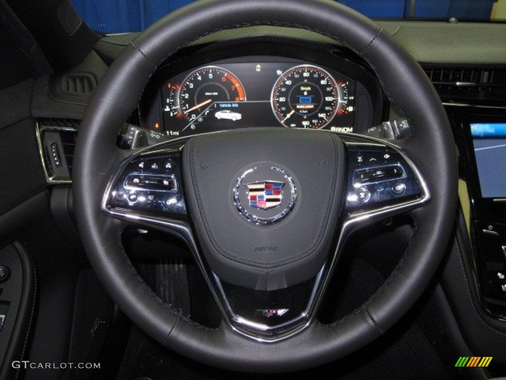 2014 Cadillac CTS Vsport Premium Sedan Jet Black/Jet Black Steering Wheel Photo #92966711