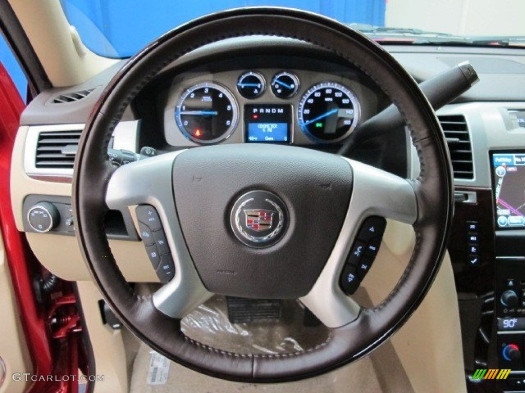 2014 Cadillac Escalade Premium AWD Cashmere/Cocoa Steering Wheel Photo #92969639