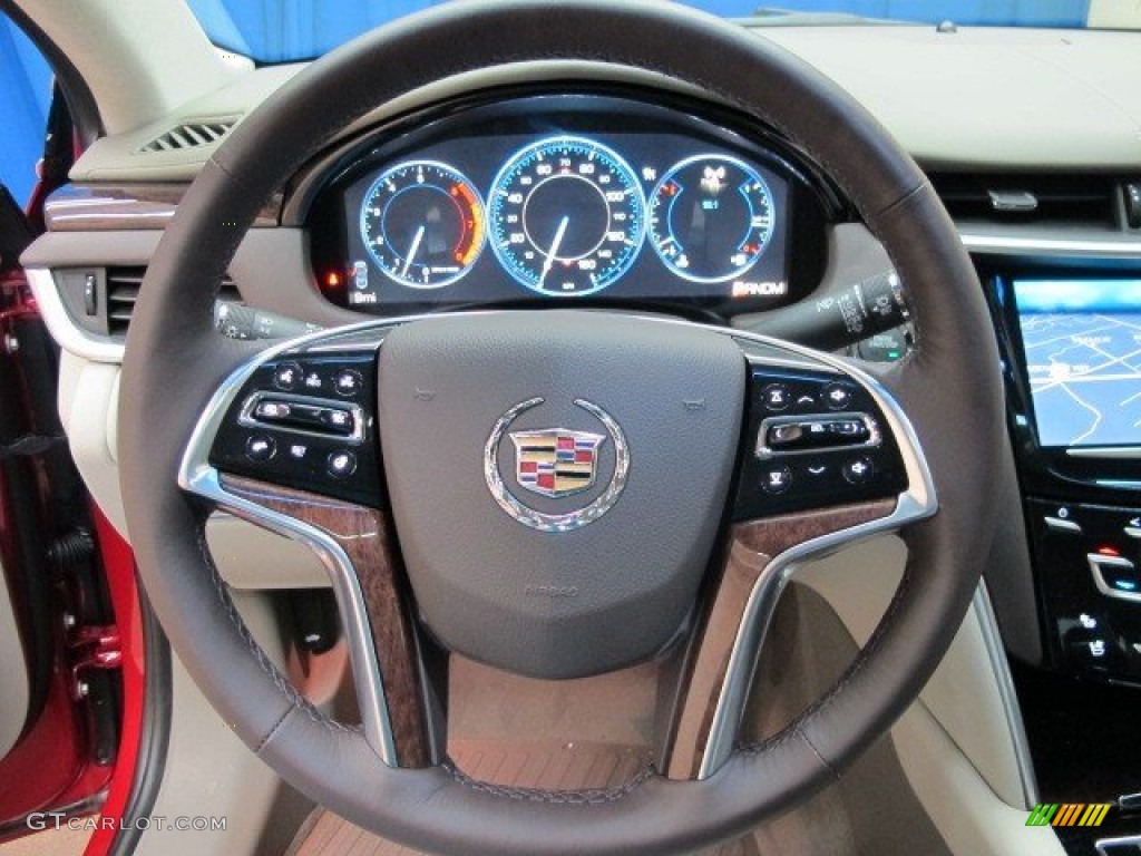 2014 Cadillac XTS Platinum AWD Platinum Very Light Platinum/Dark Urban/Cocoa Opus Full Leather Steering Wheel Photo #92970919