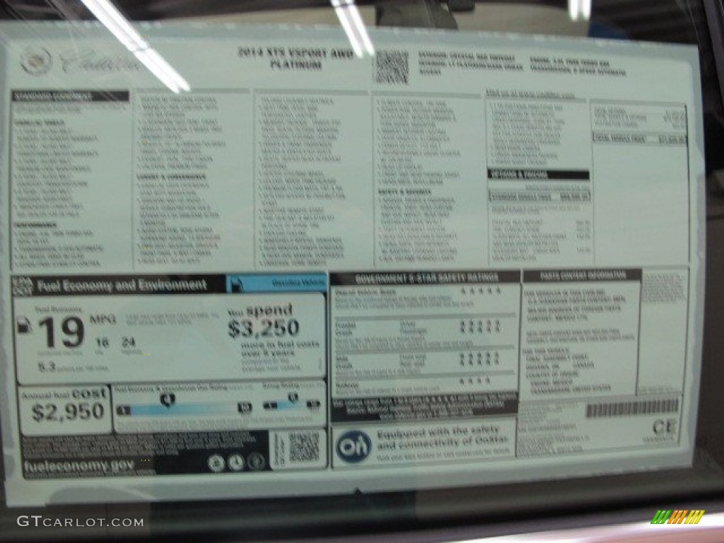 2014 Cadillac XTS Platinum AWD Window Sticker Photo #92970929