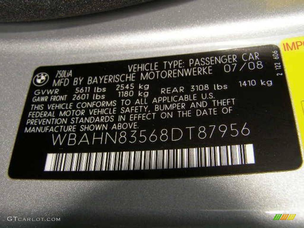 2008 7 Series 750Li Sedan - Titanium Silver Metallic / Black photo #12