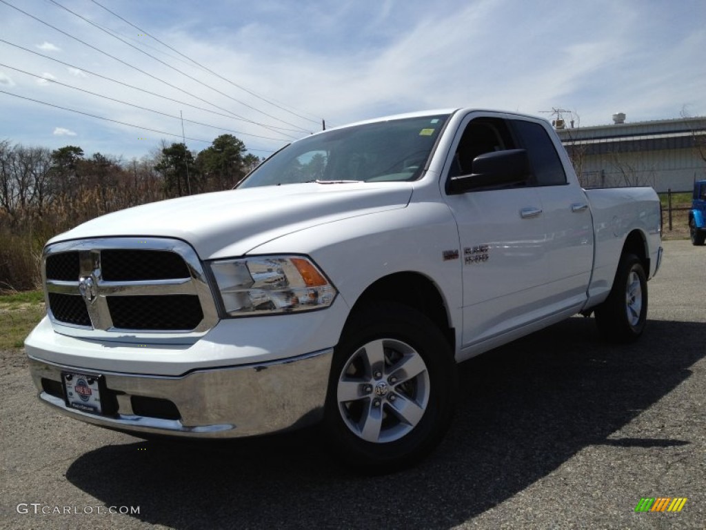 2013 1500 SLT Quad Cab 4x4 - Bright White / Black/Diesel Gray photo #1