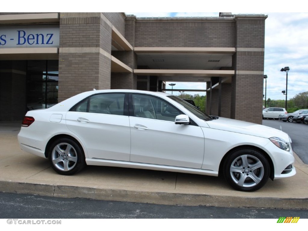 2014 E 350 4Matic Sedan - Diamond White Metallic / Silk Beige/Espresso Brown photo #2