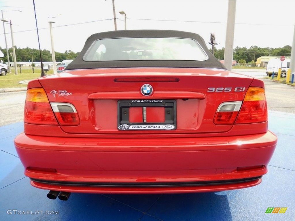 2002 3 Series 325i Convertible - Electric Red / Black photo #4
