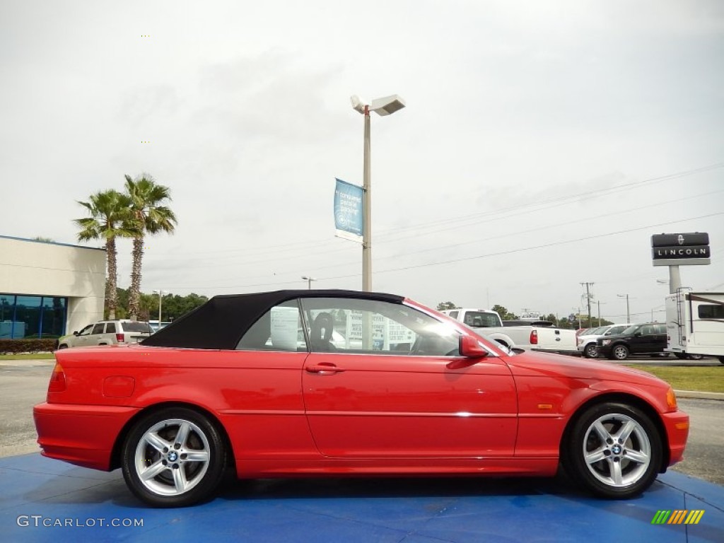 2002 3 Series 325i Convertible - Electric Red / Black photo #6