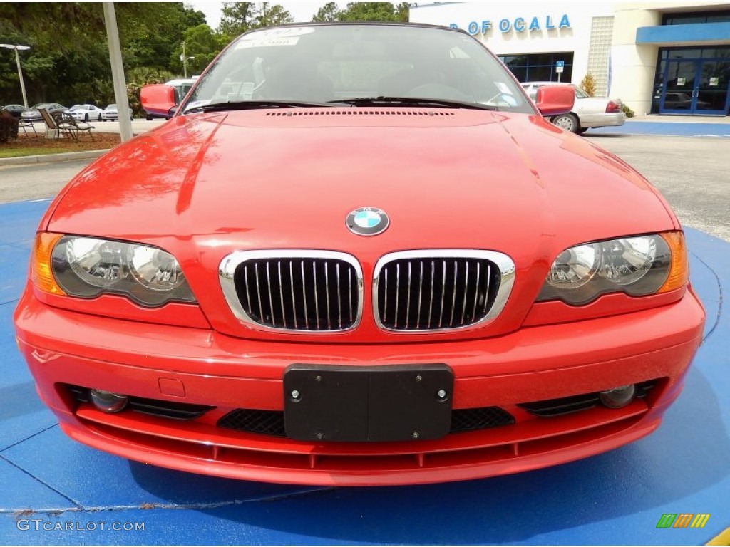 2002 3 Series 325i Convertible - Electric Red / Black photo #8