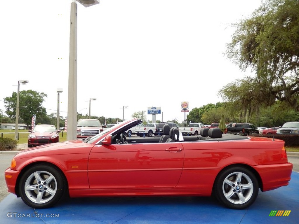 2002 3 Series 325i Convertible - Electric Red / Black photo #9