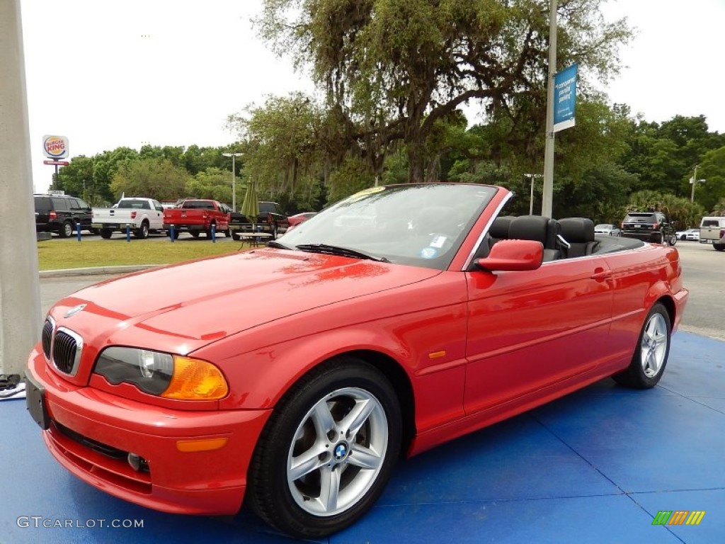 2002 3 Series 325i Convertible - Electric Red / Black photo #10