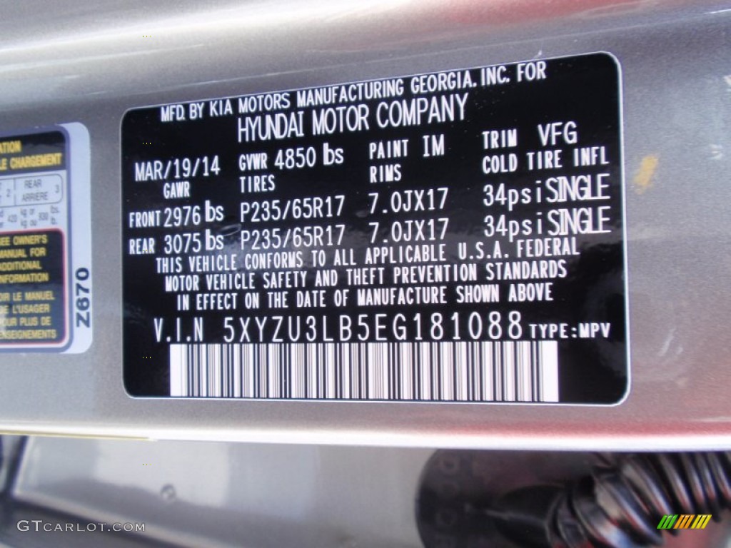 2014 Santa Fe Sport FWD - Mineral Gray / Gray photo #35