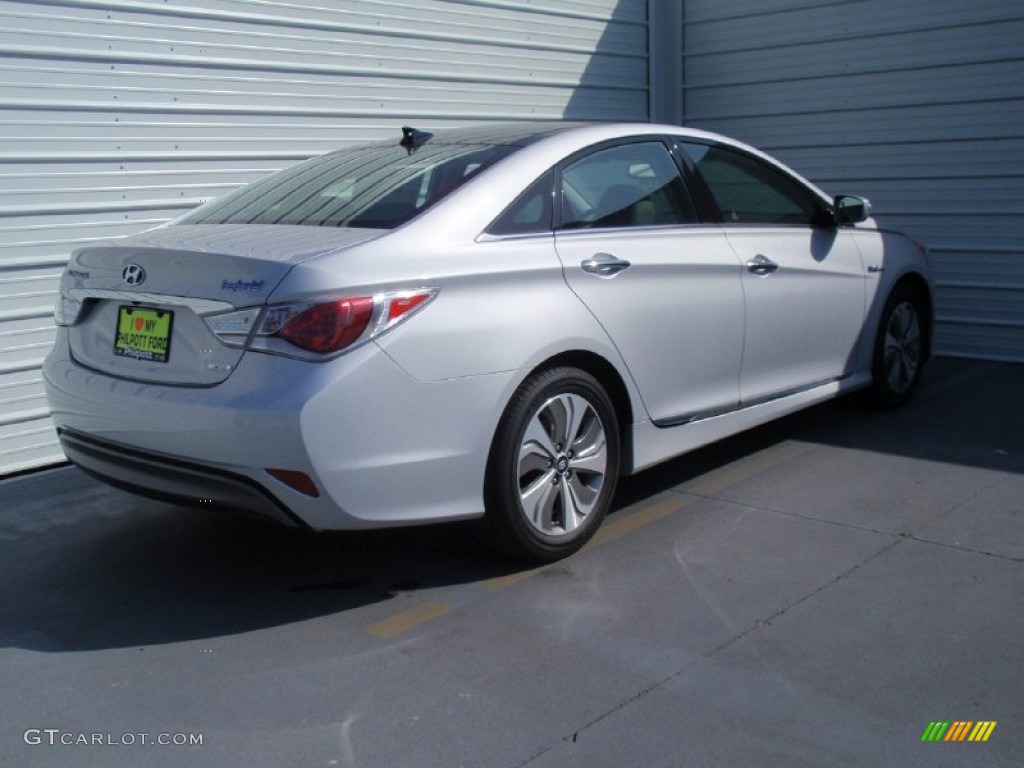 2014 Sonata Hybrid Limited - Starlight Silver Metallic / Gray photo #4