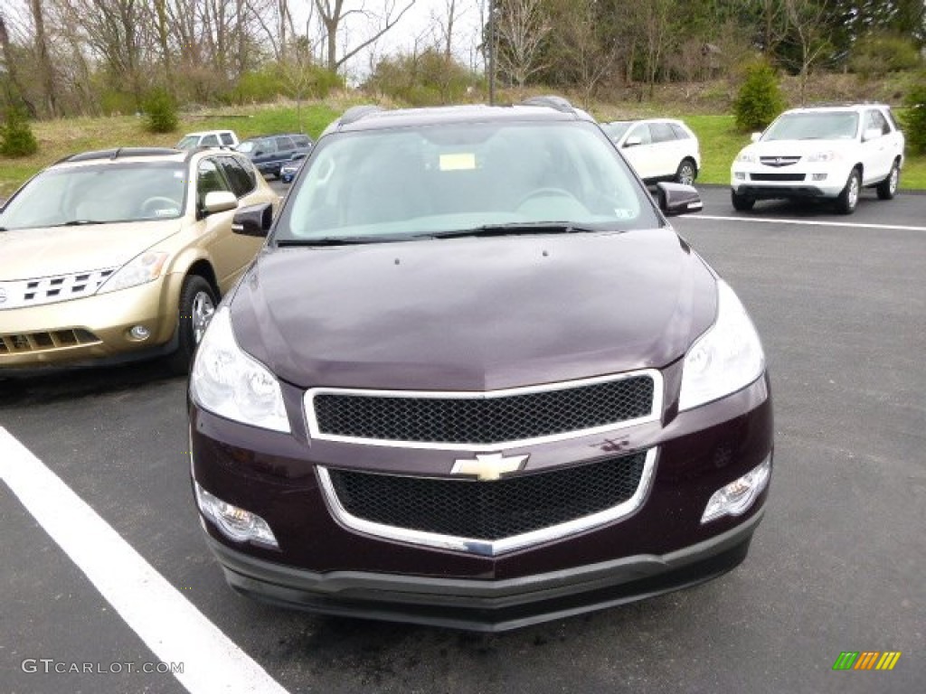 2010 Traverse LT AWD - Dark Cherry Metallic / Dark Gray/Light Gray photo #2